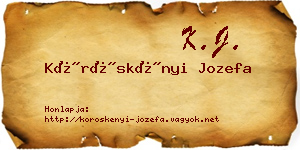 Köröskényi Jozefa névjegykártya
